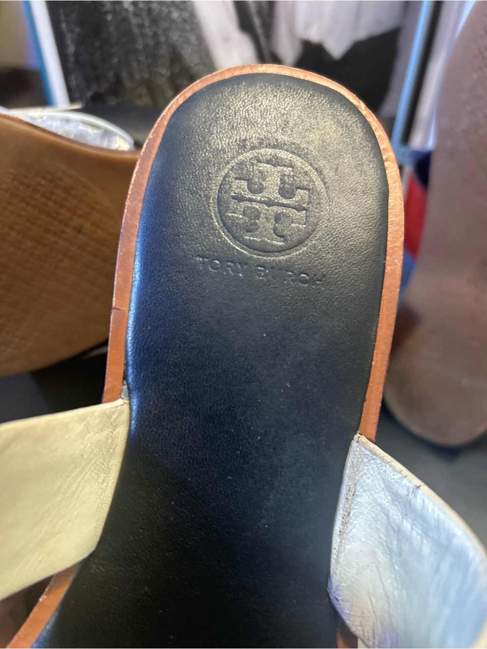 SALE•Tory Burch Red/Black Logo Slide Sandal Duo Bundle(Red/Orange Free w Flaw) - Picture 11 of 16